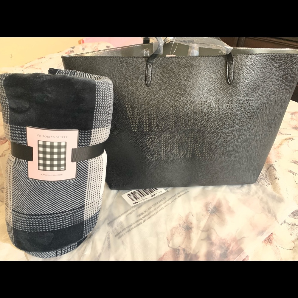 Victoria’s Secret blanket and purse